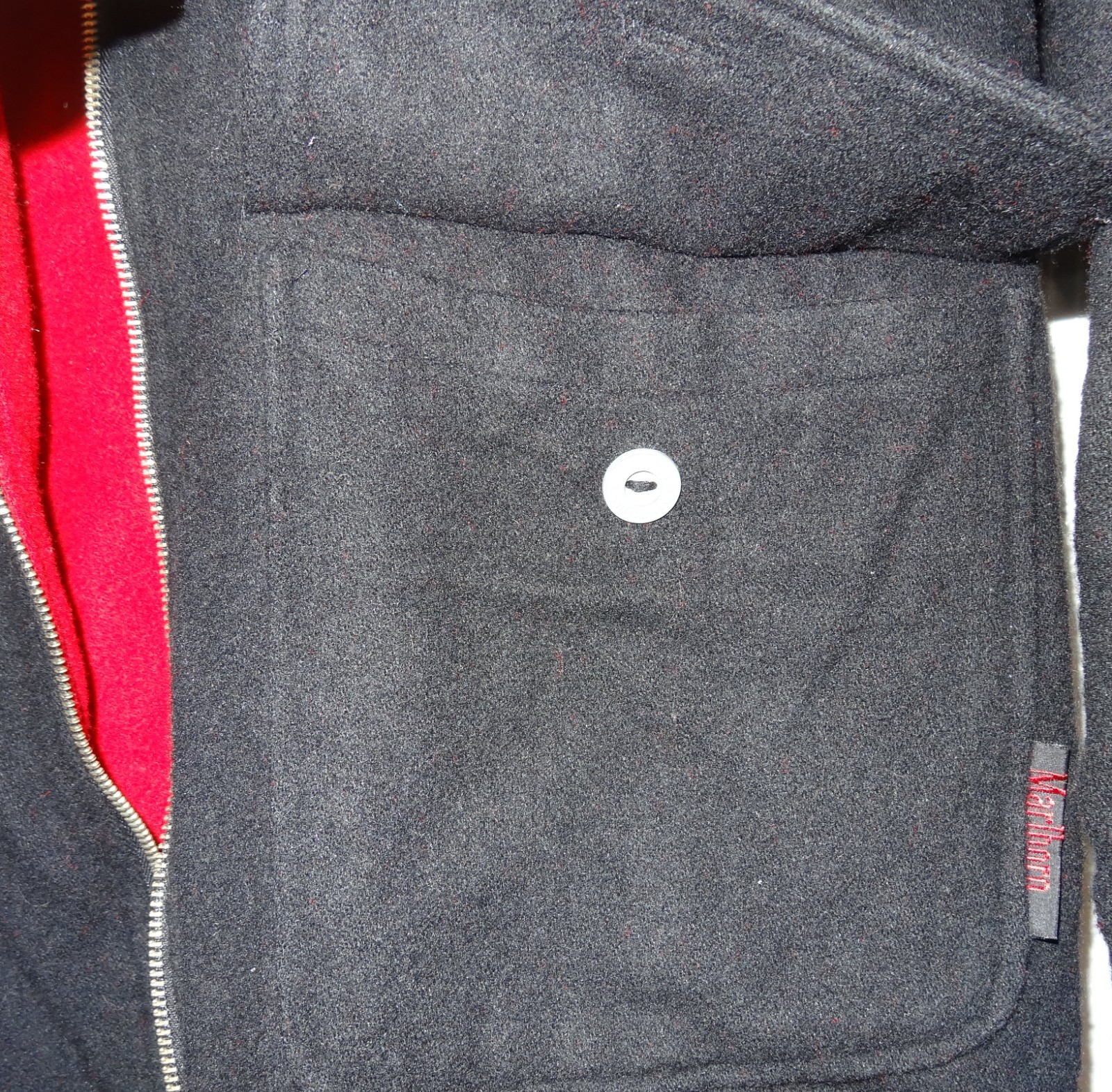 Marlboro Reversible Jacket Mens XL Black Red Vintage Wool Blend