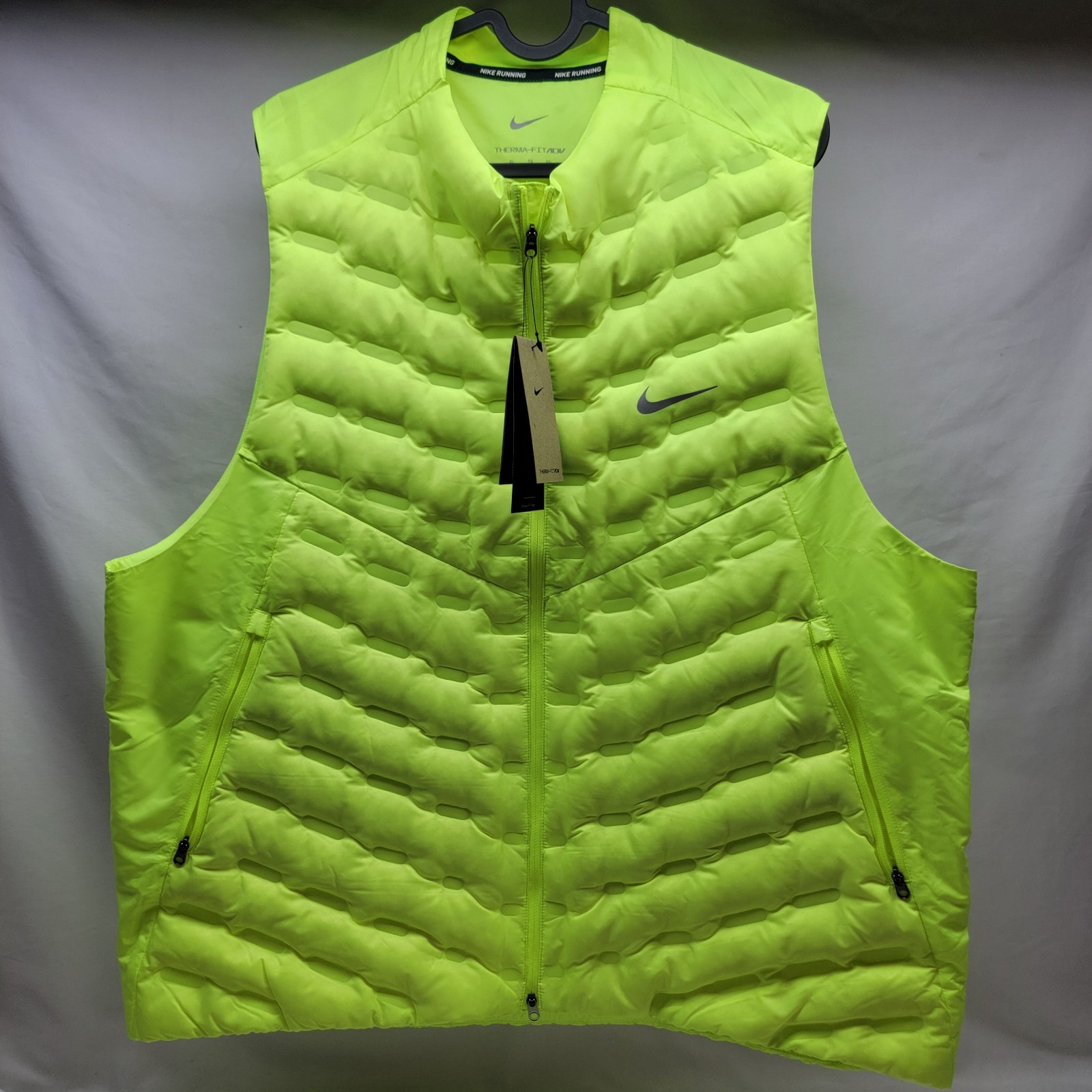Nike Therma-FIT ADV Repel AeroLoft Down Running Vest Men Sz 2XL #FB7542-702 Volt