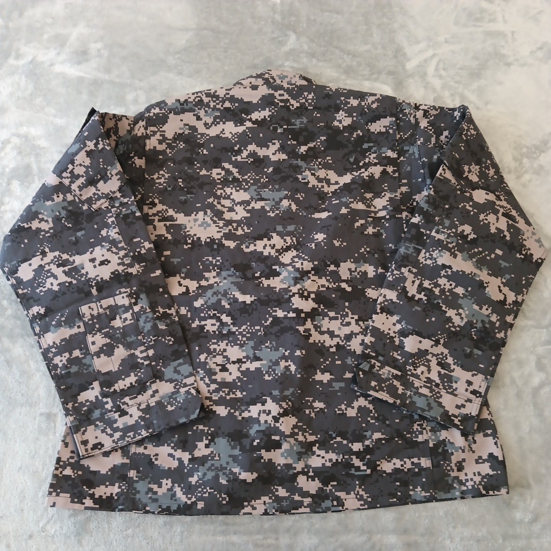 Propper Jacket Mens Large Gray Camouflage Rip Stop BDU Full Zip Pockets New