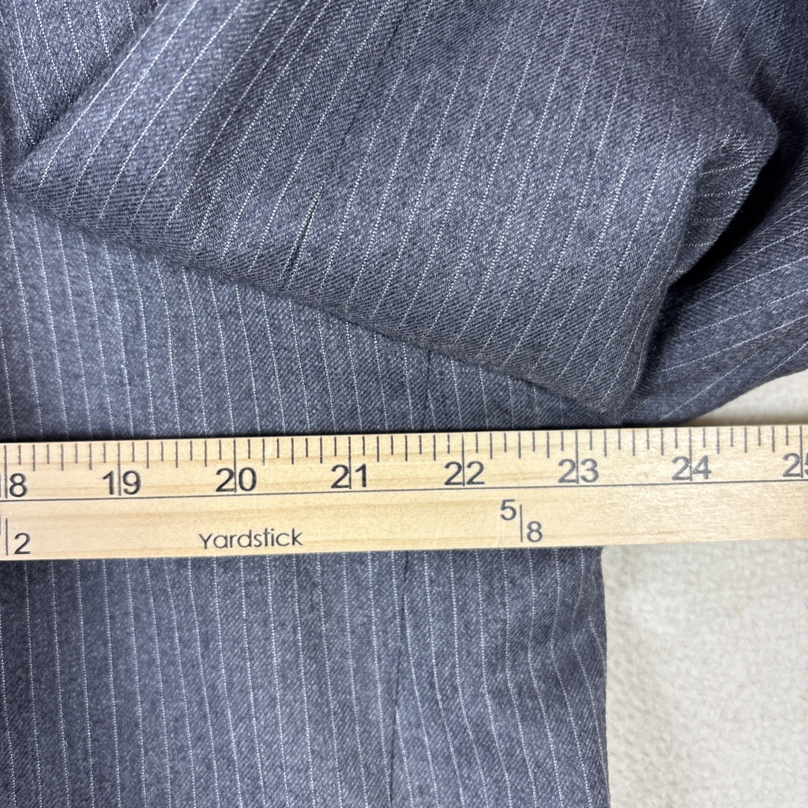 Modesto Custom Blazer Mens 46R Hand Tailored Hong Kong Jacket Pin Stripe Gray