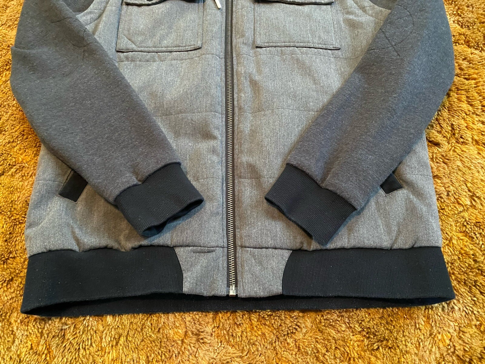 Picture Organic Men’s Jacket Full Zip Hooded Gray Size Medium EUC Great Details