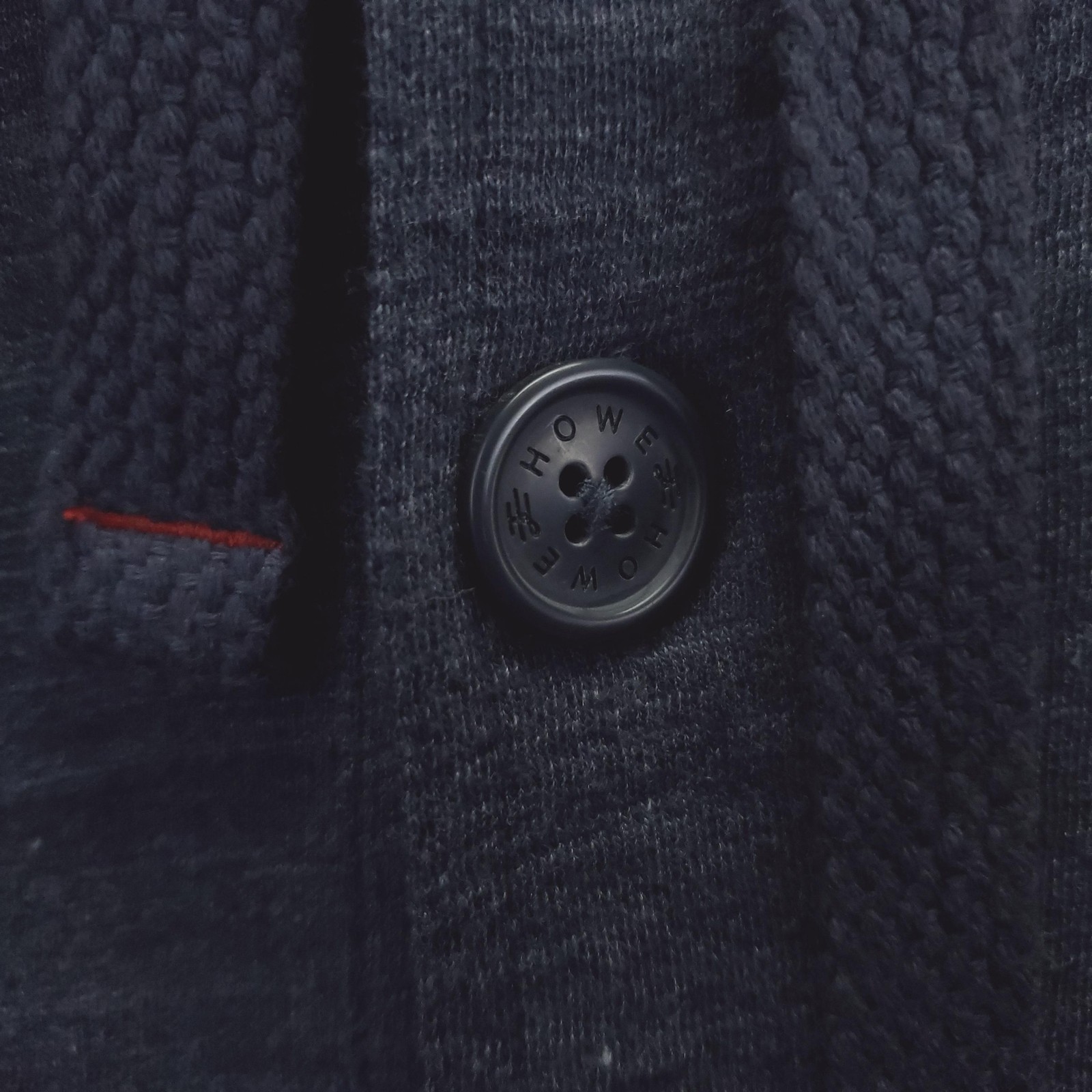 Howe Jacket Mens Medium Navy Button Front Drawstring Hooded Sweatshirt