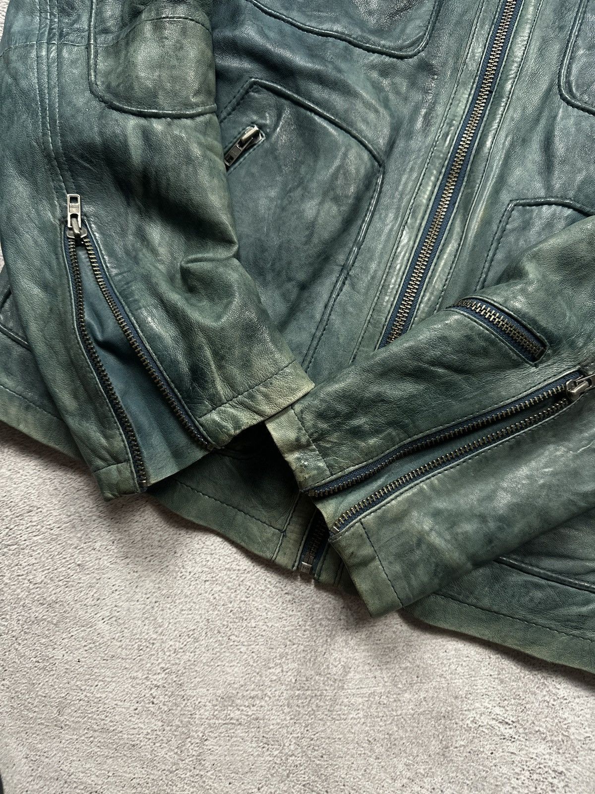 Vintage Diesel Rick Owens LGB Style Goosecraft Faded Leather Jacket Men’s Size L