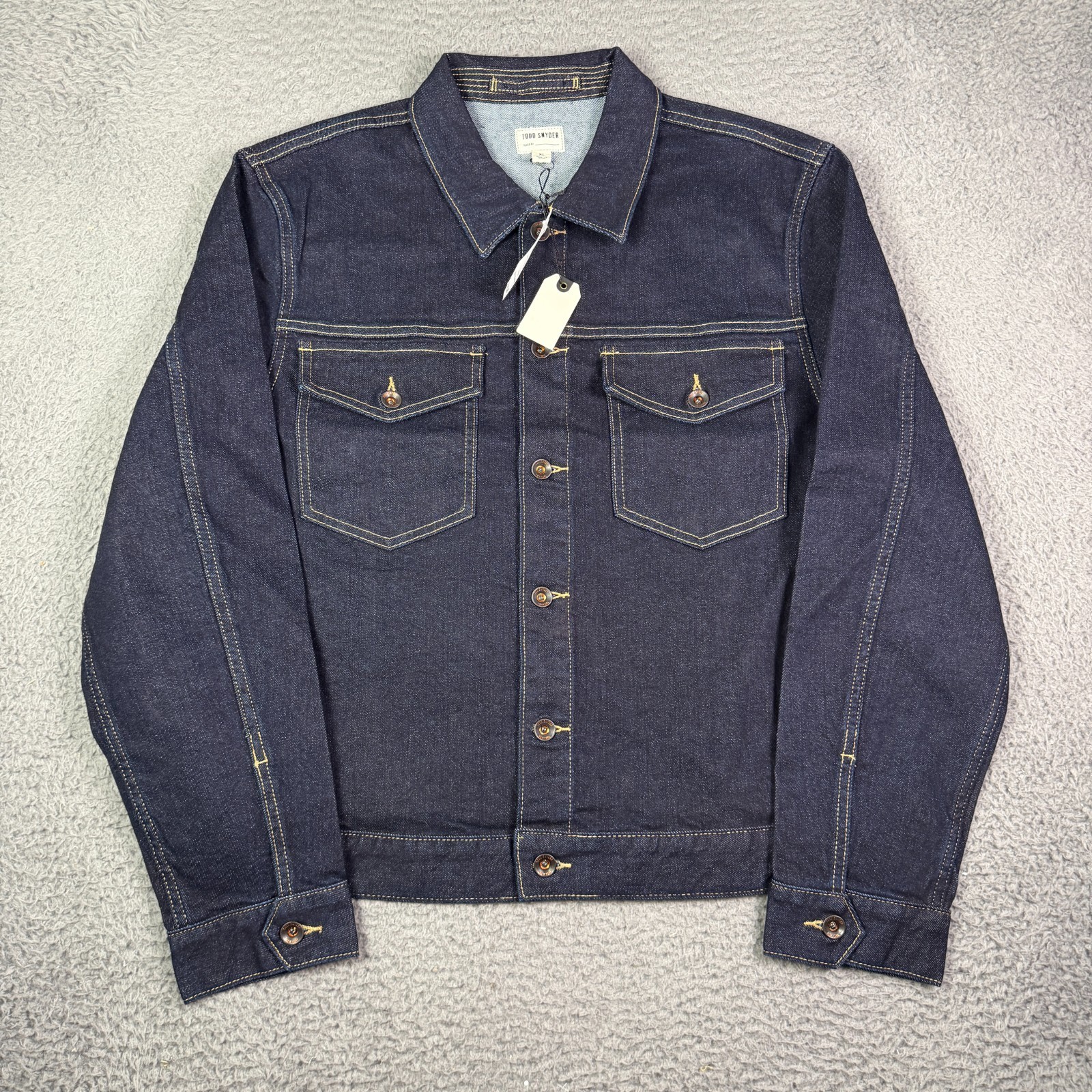 Todd Snyder Denim Jacket Mens XL Indigo Rinse Dark Blue Trucker Pockets NEW