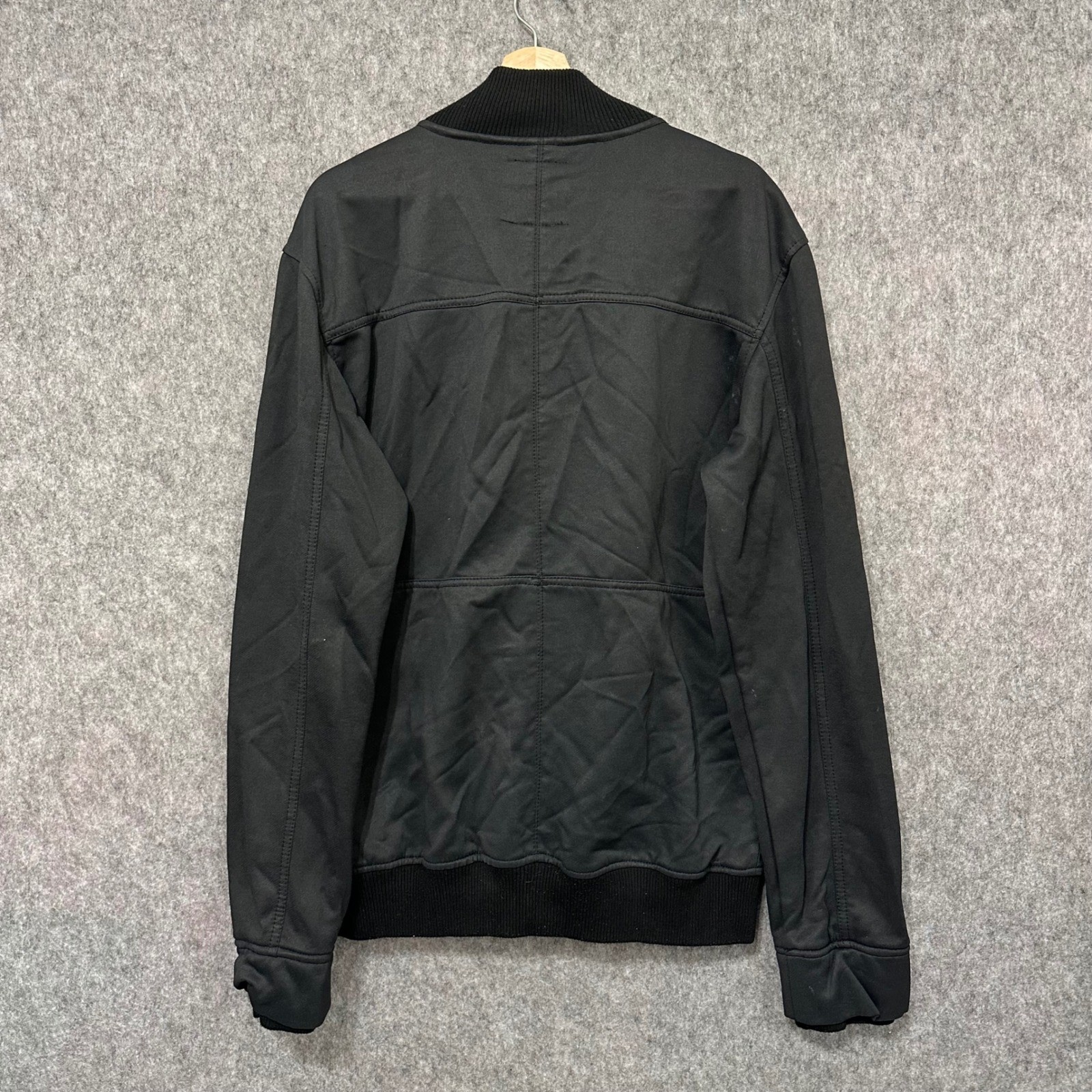 KANE & UNKE Mens Black Bomber Jacket Full Zip Style 2XL Cotton Polyester Blend