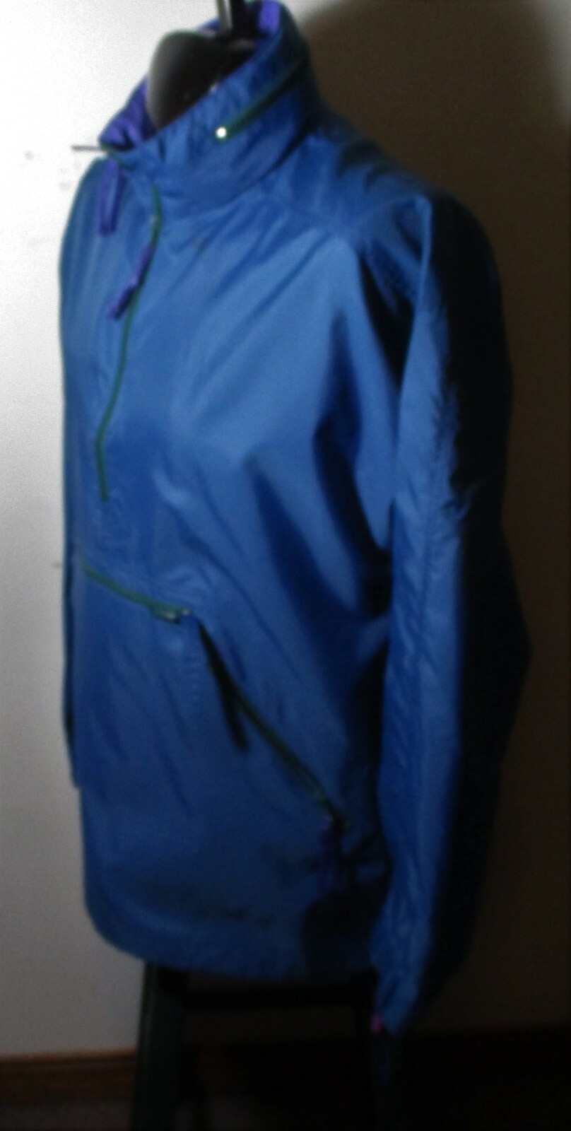 EMS EASTERN MOUNTAIN Sports Blue 1/2 Zip Windbreaker Jacket Size M