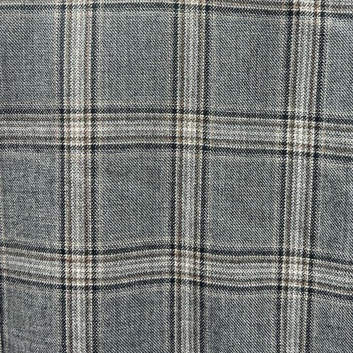 Custom Tailored Men’s 46 Gray Tan Windowpane Plaid 2-Button Blazer Jacket Coat