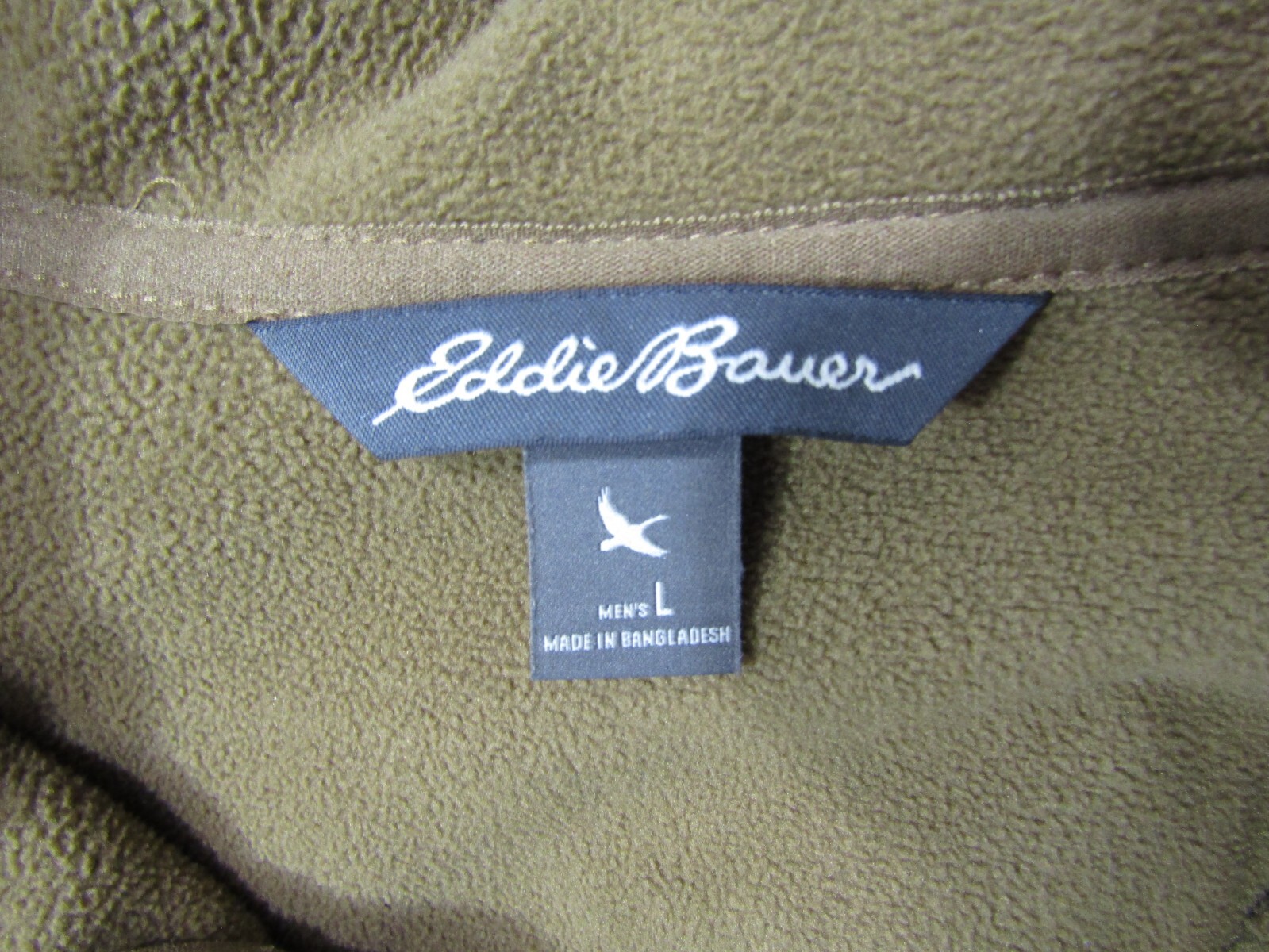 Eddie Bauer Brown Polyester Spandex Fleece Lined Pockets Jacket Men’s Size L