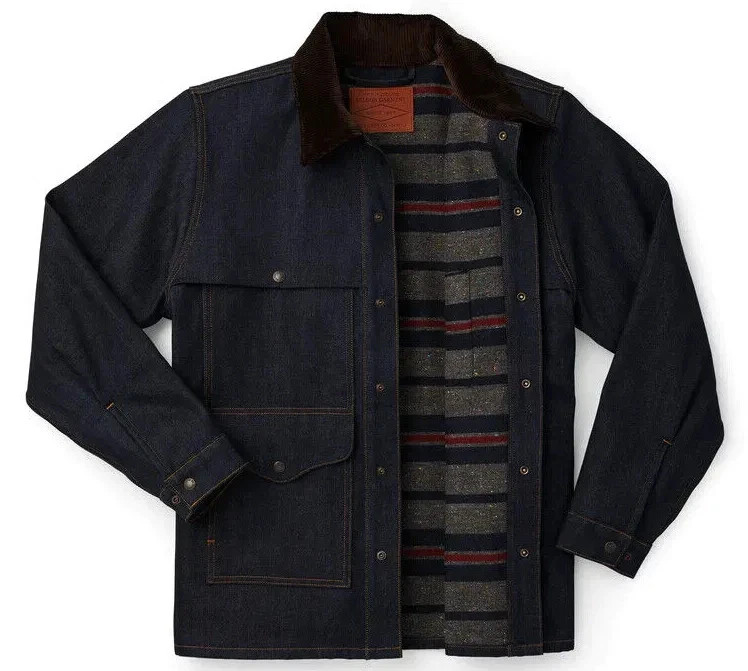 Filson Lined Denim Cruiser Jacket NWT Raw Indigo USA Made Wool Lined Workwear XS
