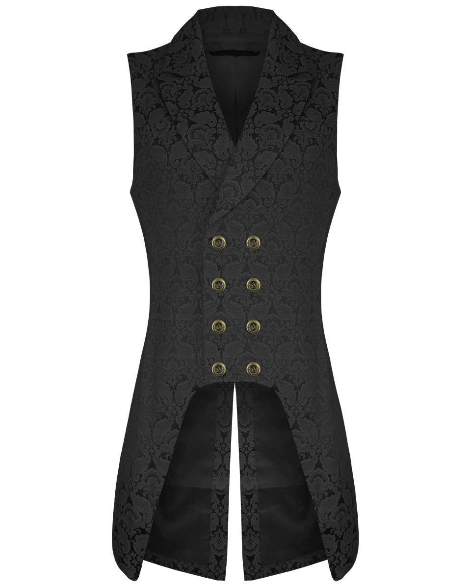 Men’s Double Breasted GOVERNOR Vest Waistcoat VTG Brocade Gothic Steampunk/SOA