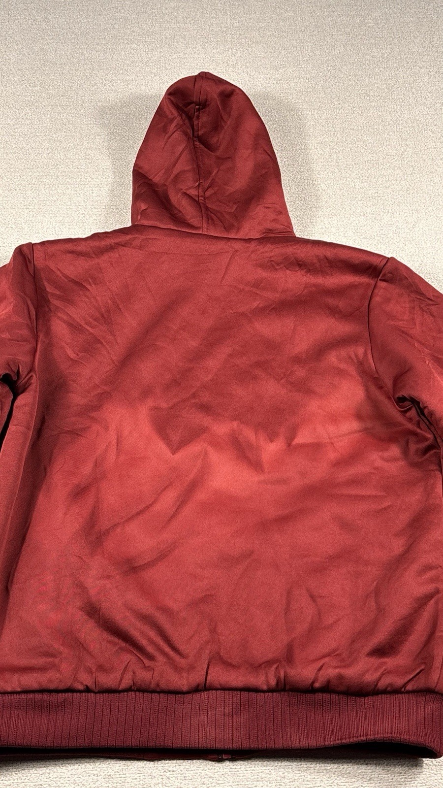 Unbranded Hooded Full Zip Sherpa Lined Jacket Adult Large Maroon Athletic Casual