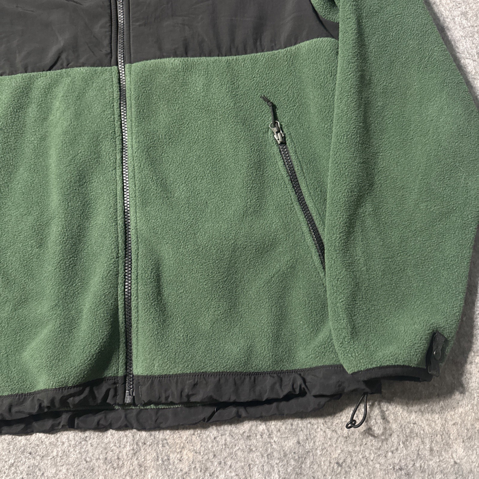 North Face Full Zip Jacket Mens M Fleece Soft Shell Toggle Mock Neck Logo Green