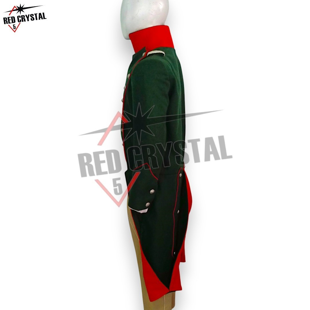 New French Napoleon Guard Coat, Men’s Green Wool Napoleon Bonaparte Uniform Coat