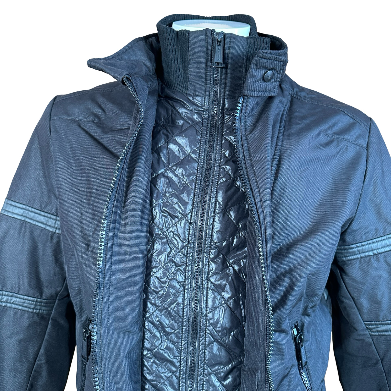 Antony Morato Bomber Black Technical Union Jack Red Lining Biker Y2K L