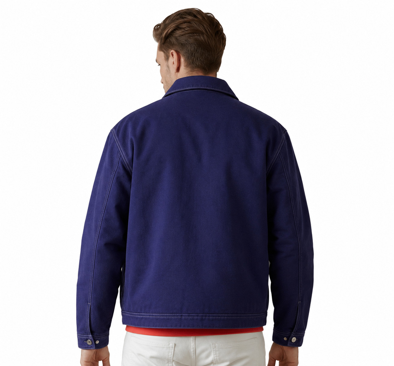 Blue Cotton Jacket For Men Casual Jacket Outfit