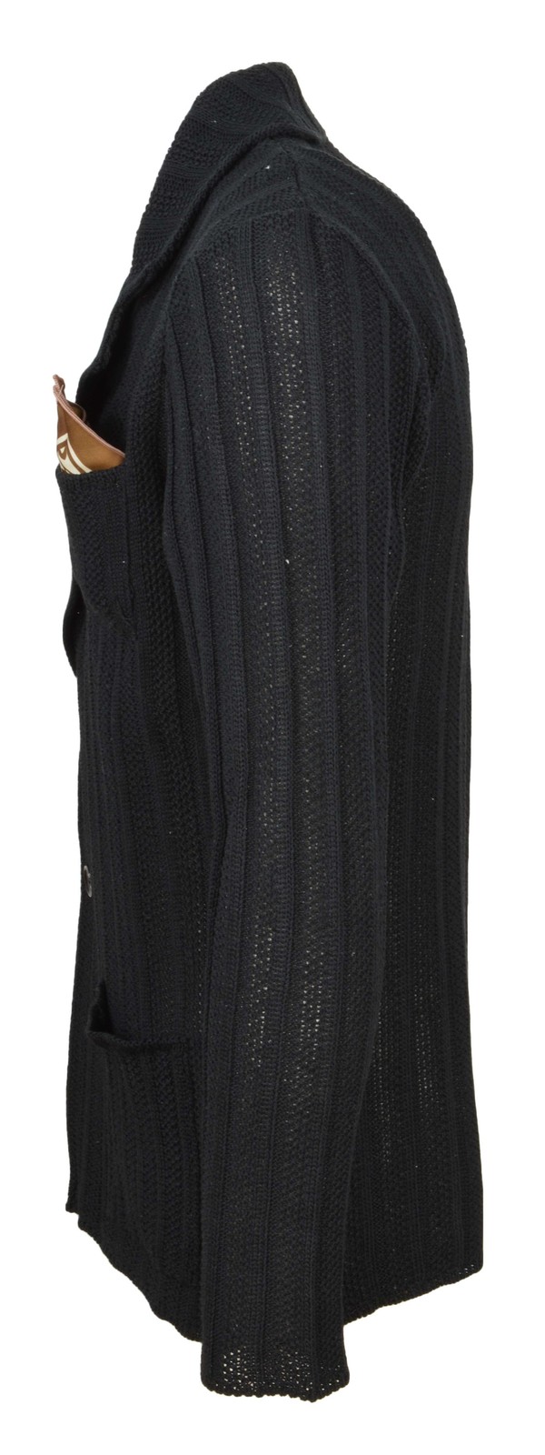 DANIELE ALESSANDRINI GREY men’s black knitted jacket FG931254400 1