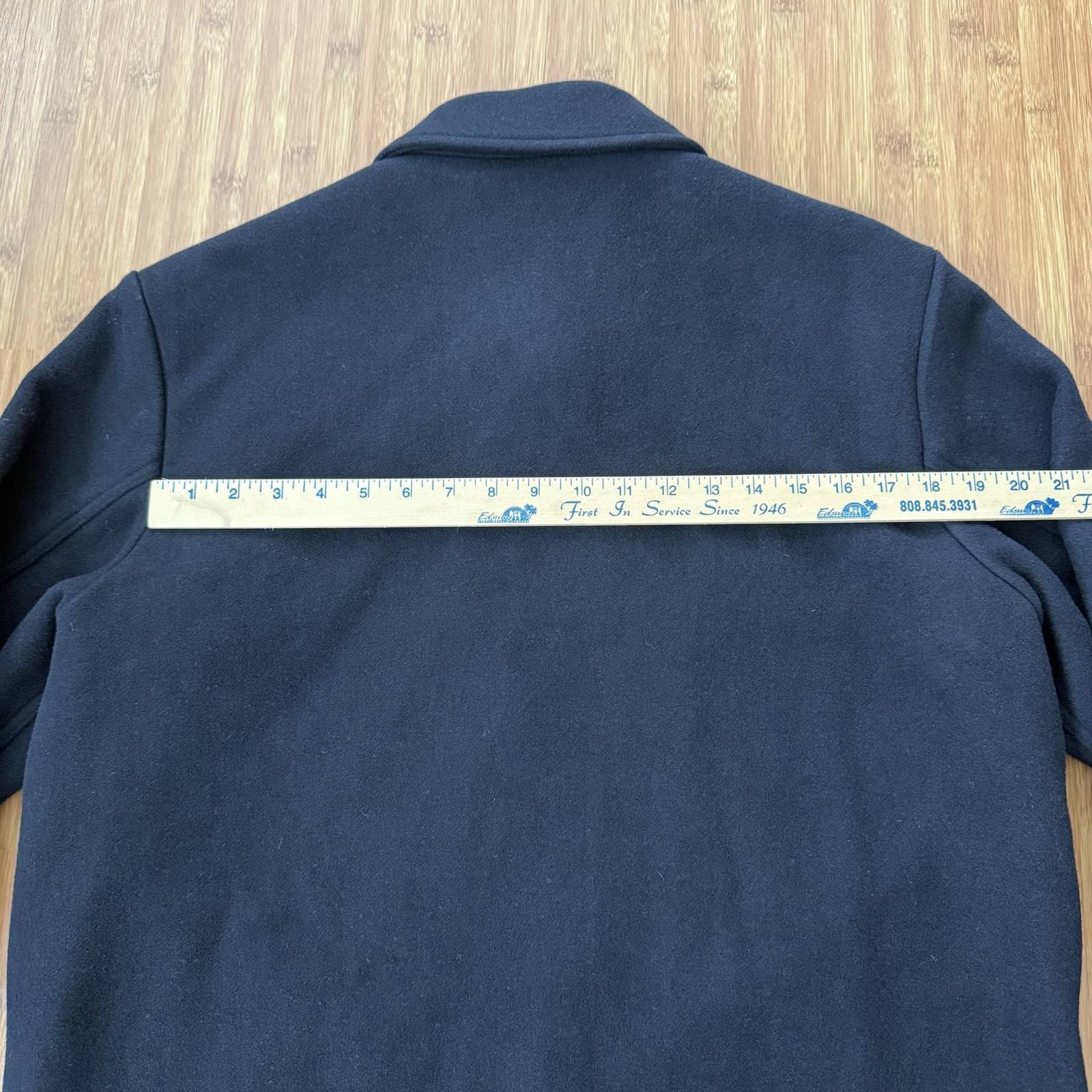NWOT Quaker Marine Supply Hudson Jacket Wool Blend Men Large Navy Blue Pockets