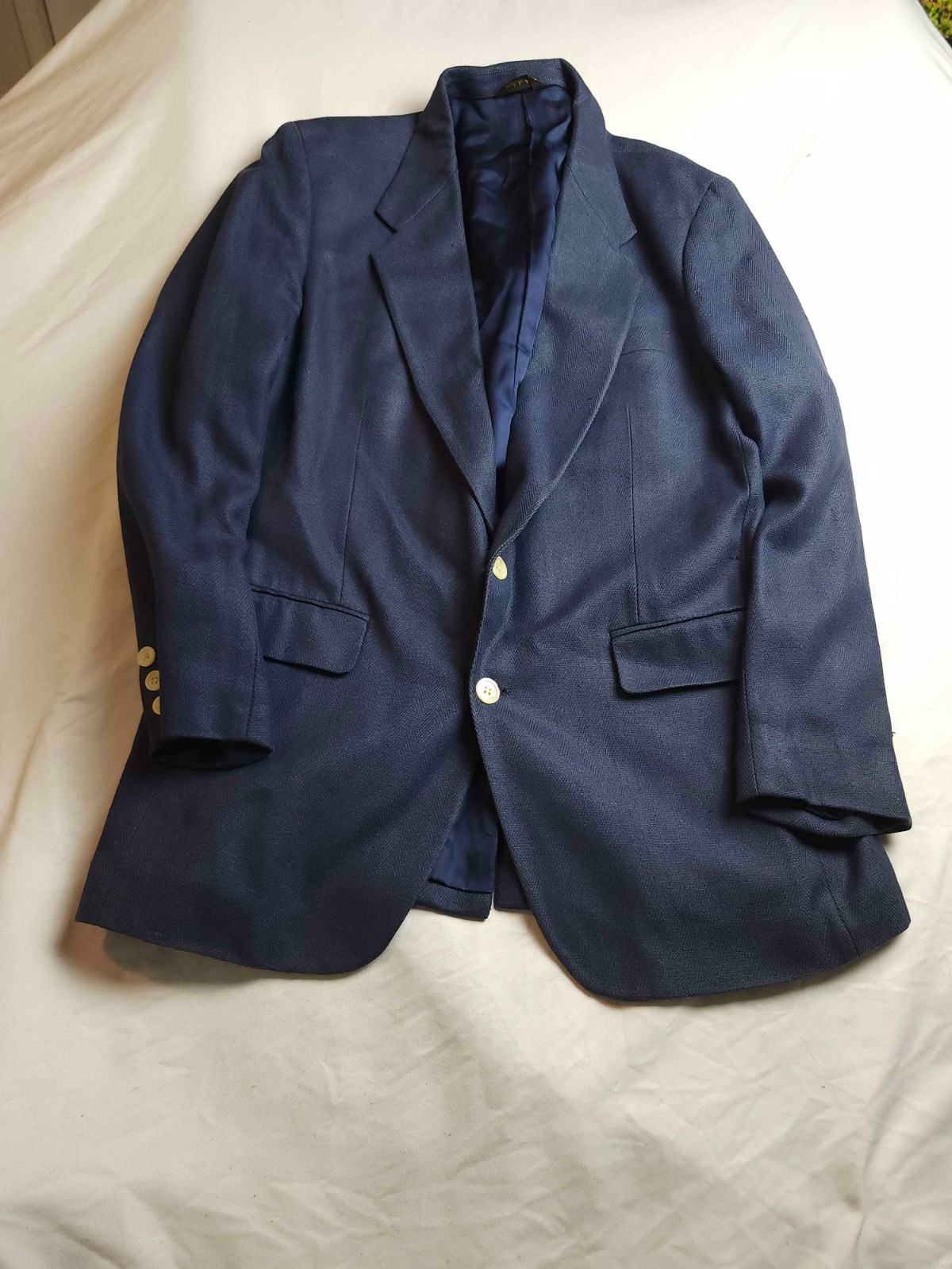 Vintage Blazer Mens XL Blue Gold Button Business Casual Old Money Heritage