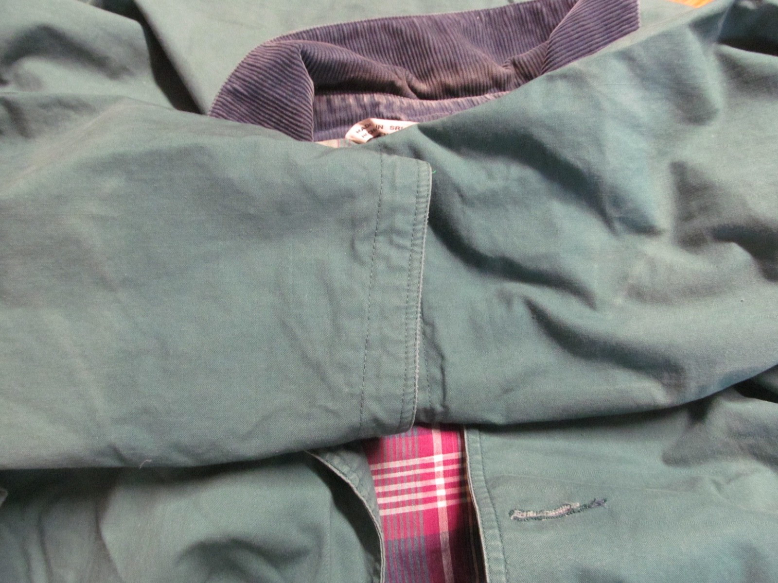 VTG Life’s Adventures Mens Large Chore Coat Green Barn Jacket Corduroy Collar
