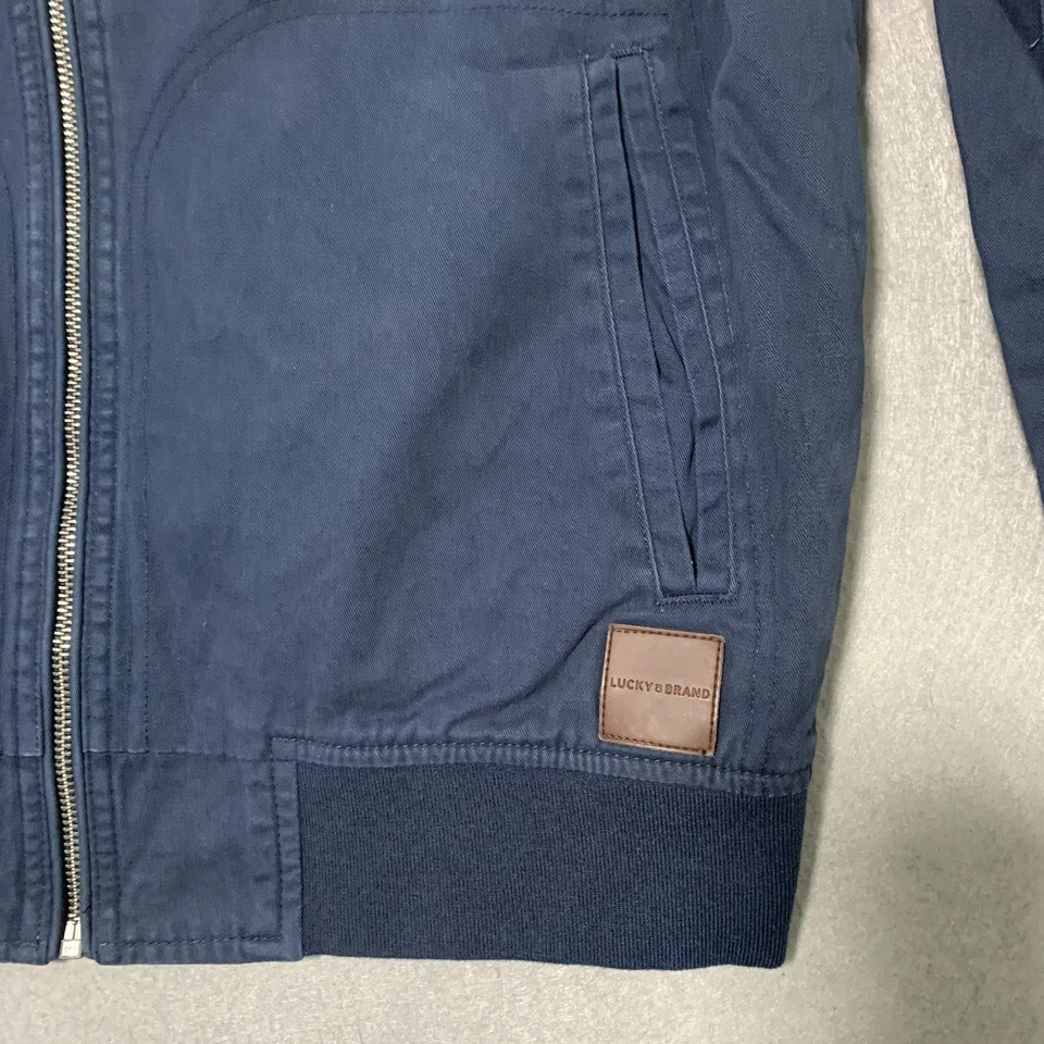 NEW Lucky Brand Men’s Full Zip Pockets Bomber Jacket, Blue, Size XXL