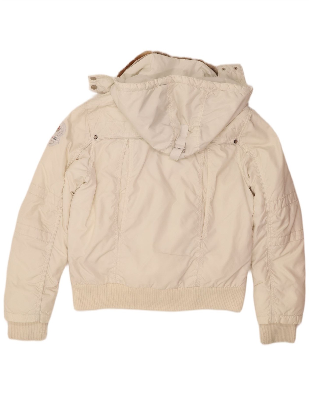 Yes Zee Mens Hooded Padded Jacket UK 44 2XL White Nylon DS09