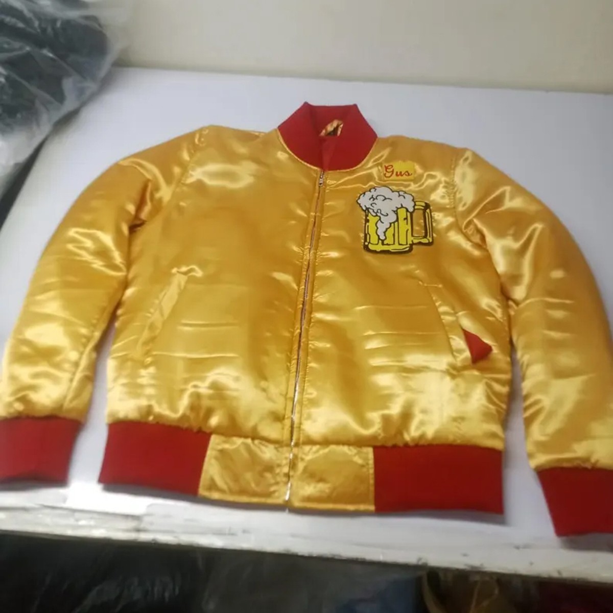 Gus Polinski Kenosha Kickers Jacket Home Alone 90s Satin Bomber Men’s Coat