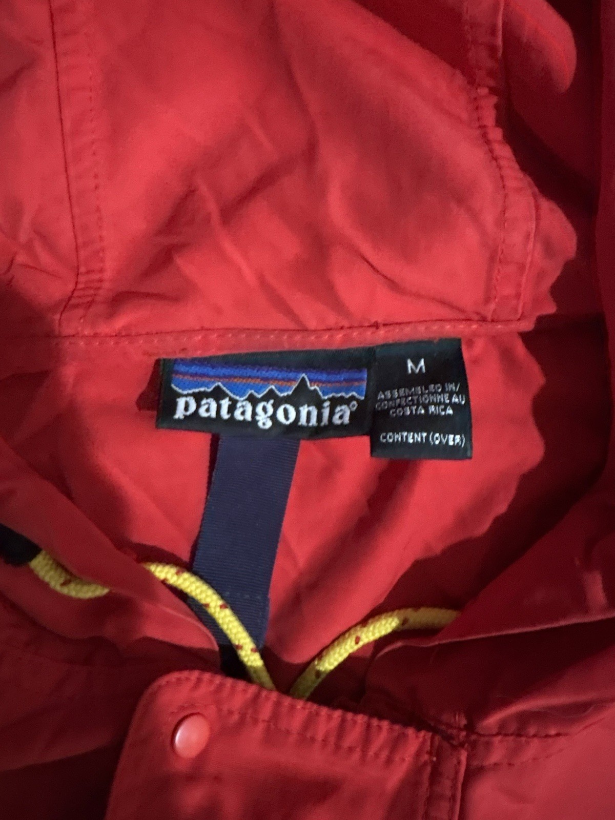 Patagonia Men’s Red Hooded Anorak Jacket Pullover Half Zip Size M 85210