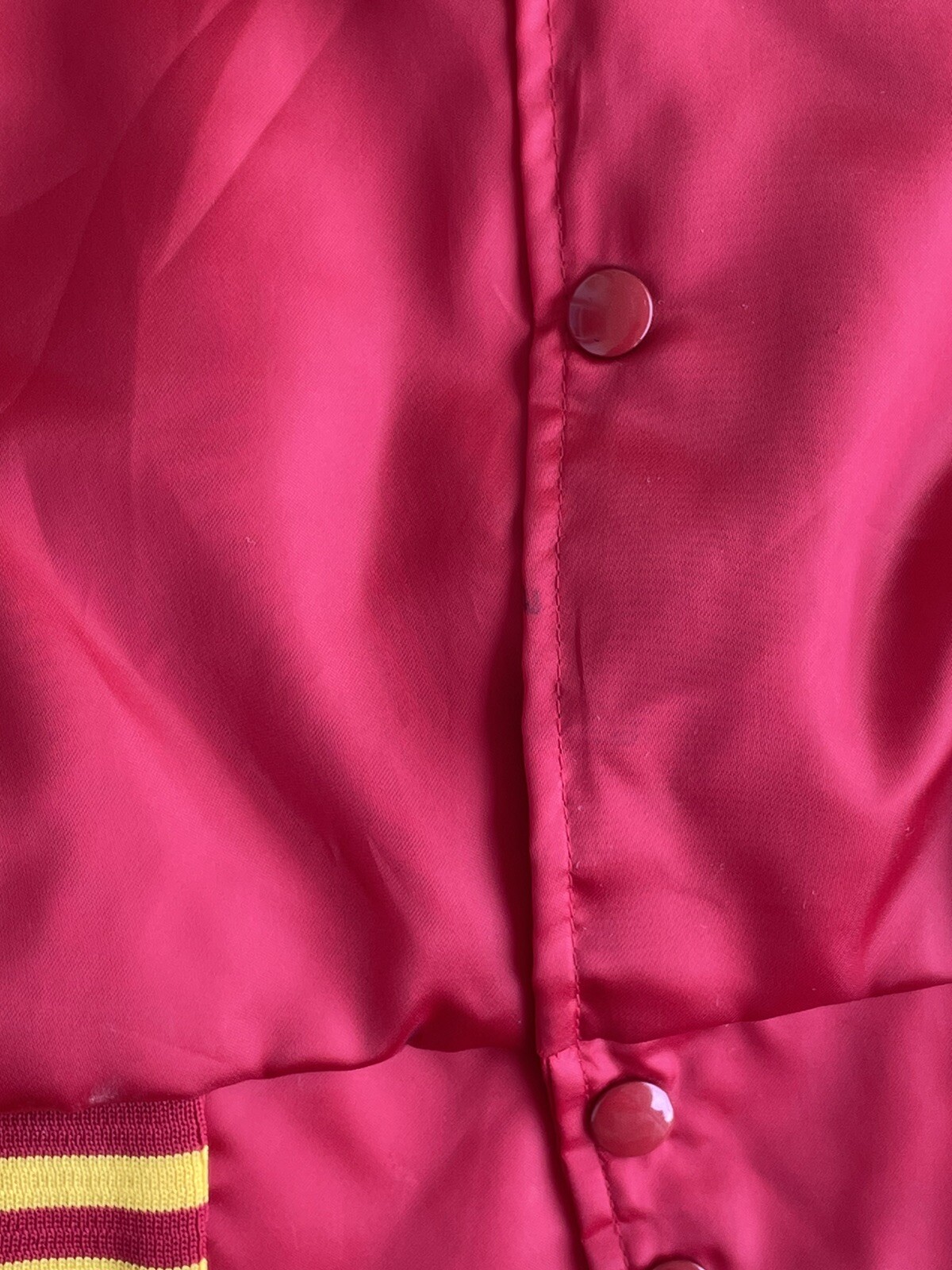 Vintage 1990’s United States US Marines Red Yellow Satin Jacket Nylon Sz Large