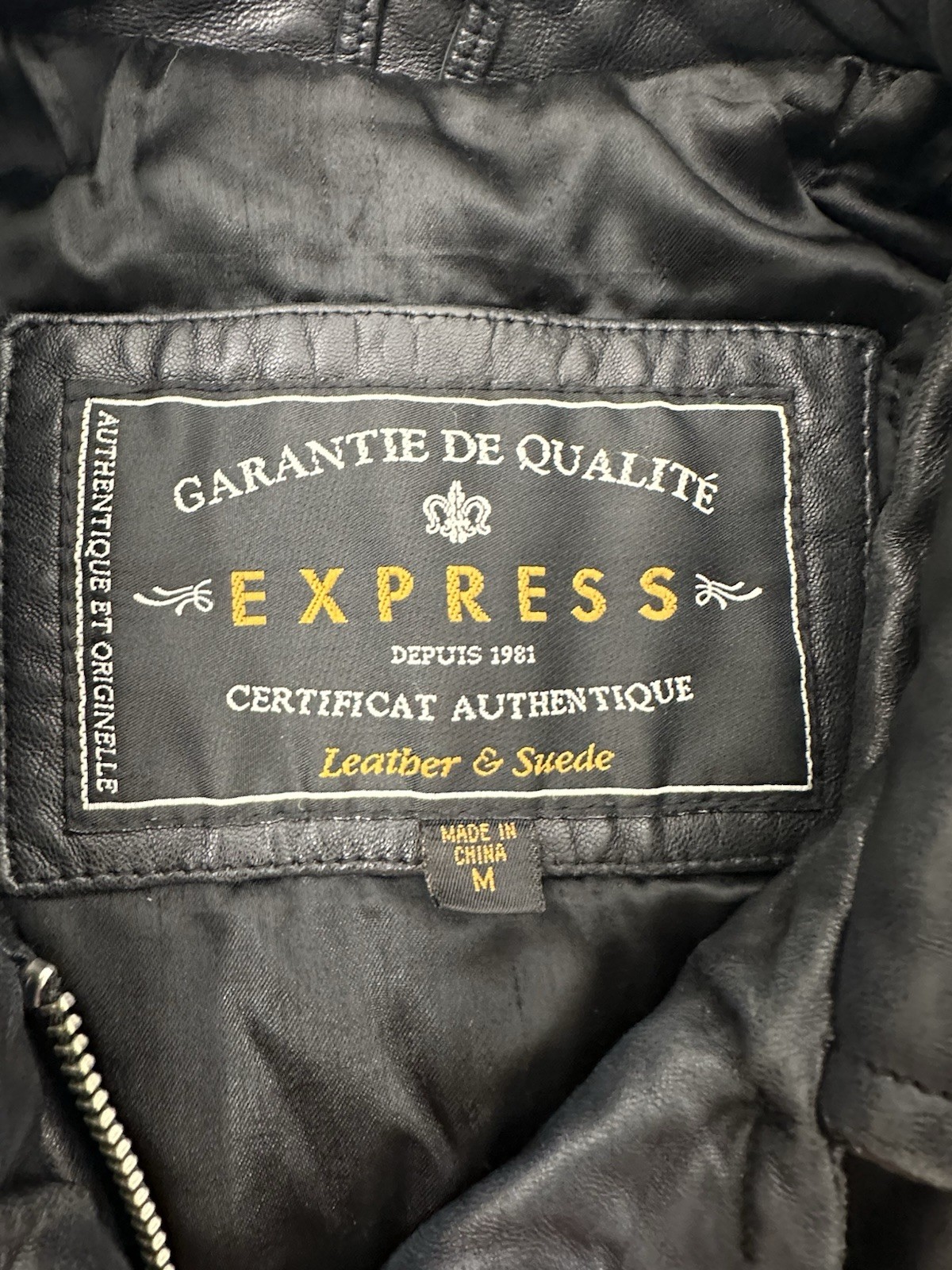 Vtg Express Leather Trench Coat Jacket M Black Belted Genuine Leather Thinsulate