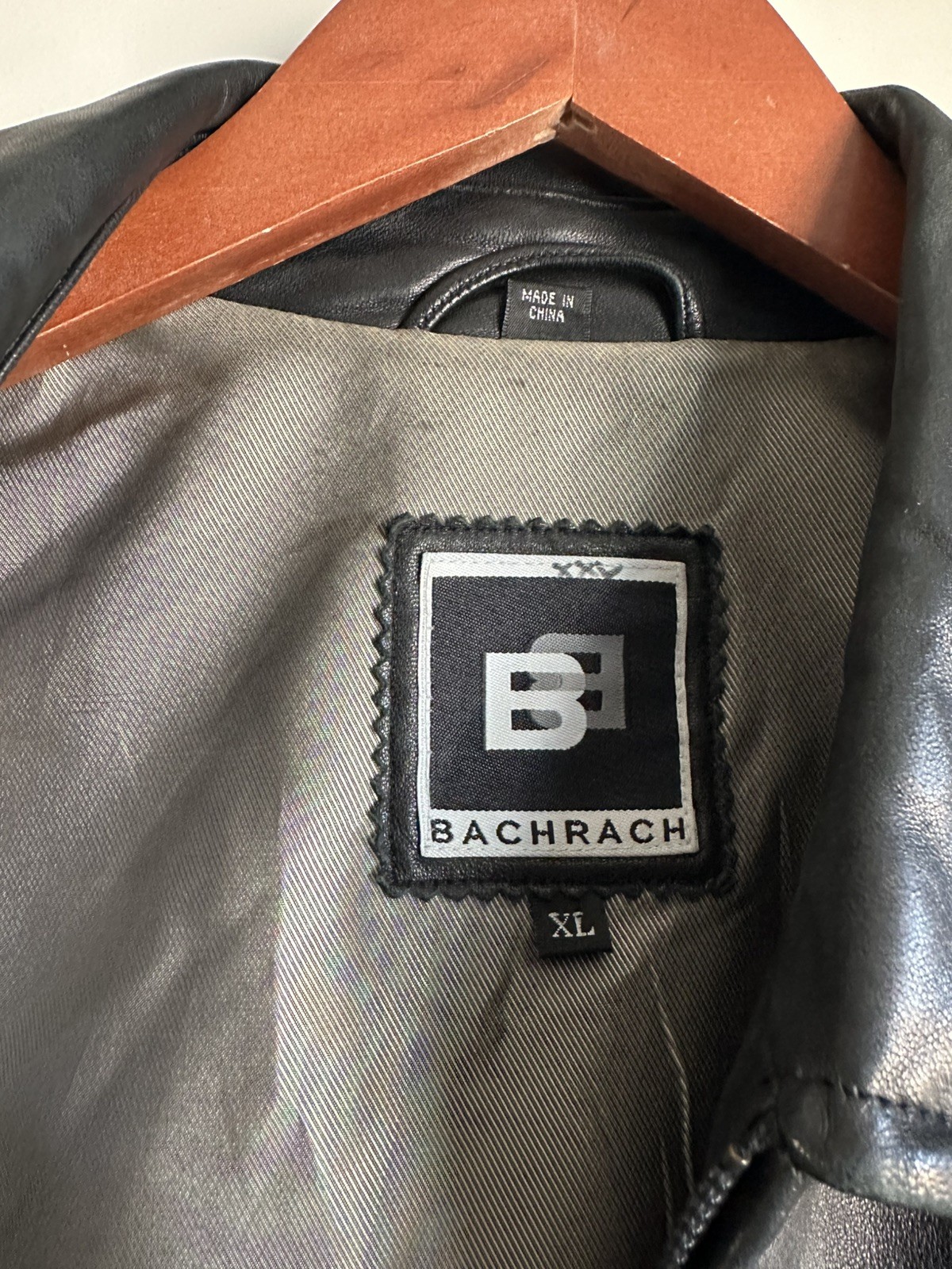 Bachrach Leather Jacket Black Mens XL VERY NICE