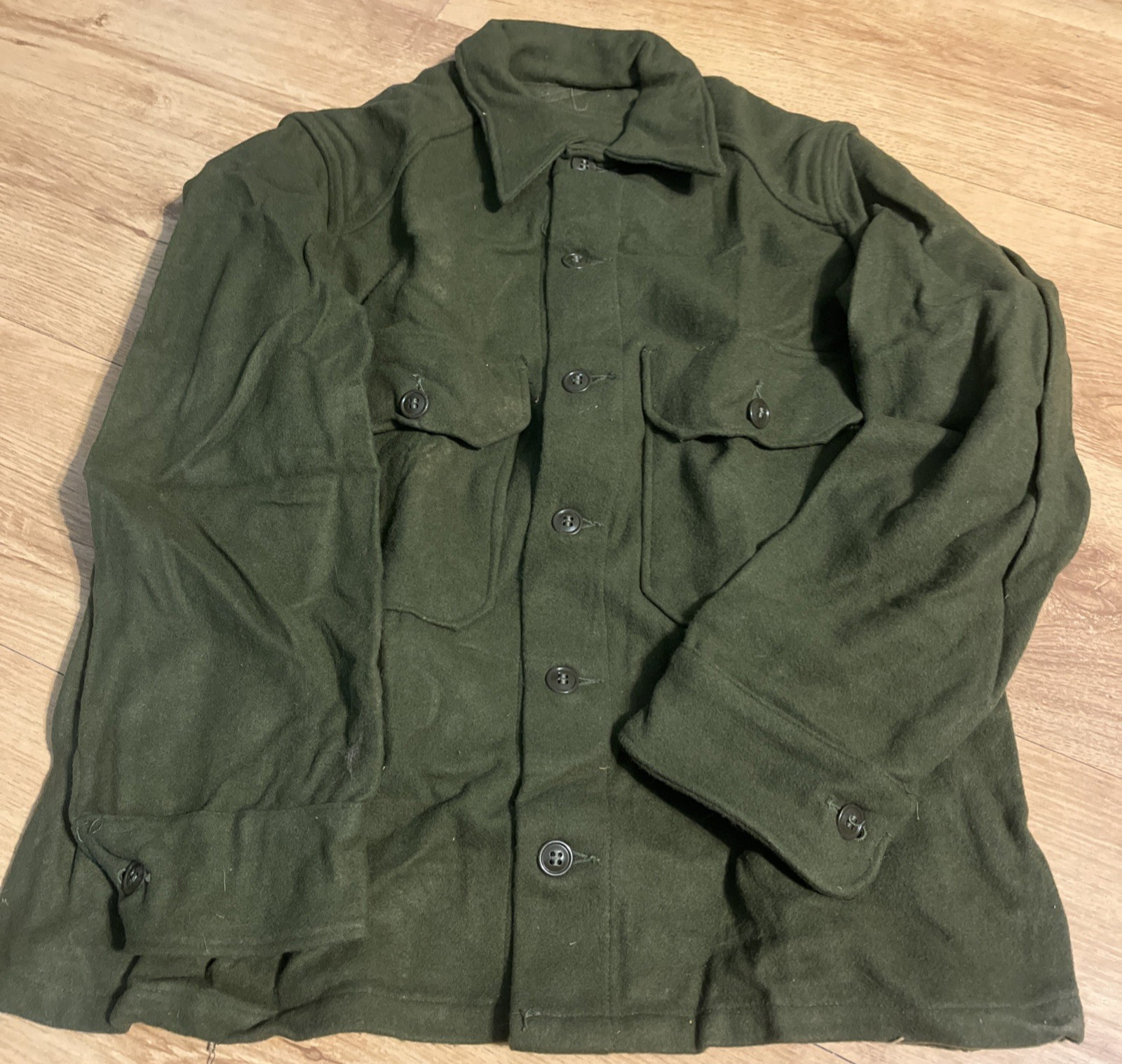 NOS Vintage 50s US Army Military Medium Wool Field Shirt OG-108 Korean War