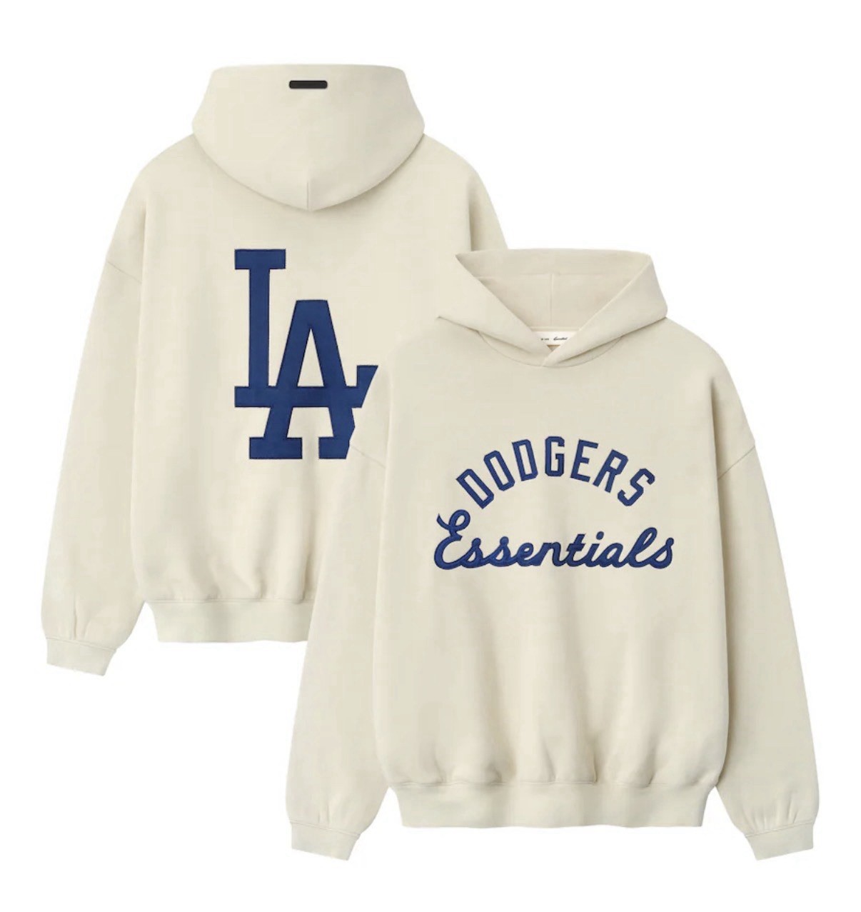 Fear of God Essentials x MLB Los Angeles Dodgers Hoodie Oatmeal Size M & L & XL