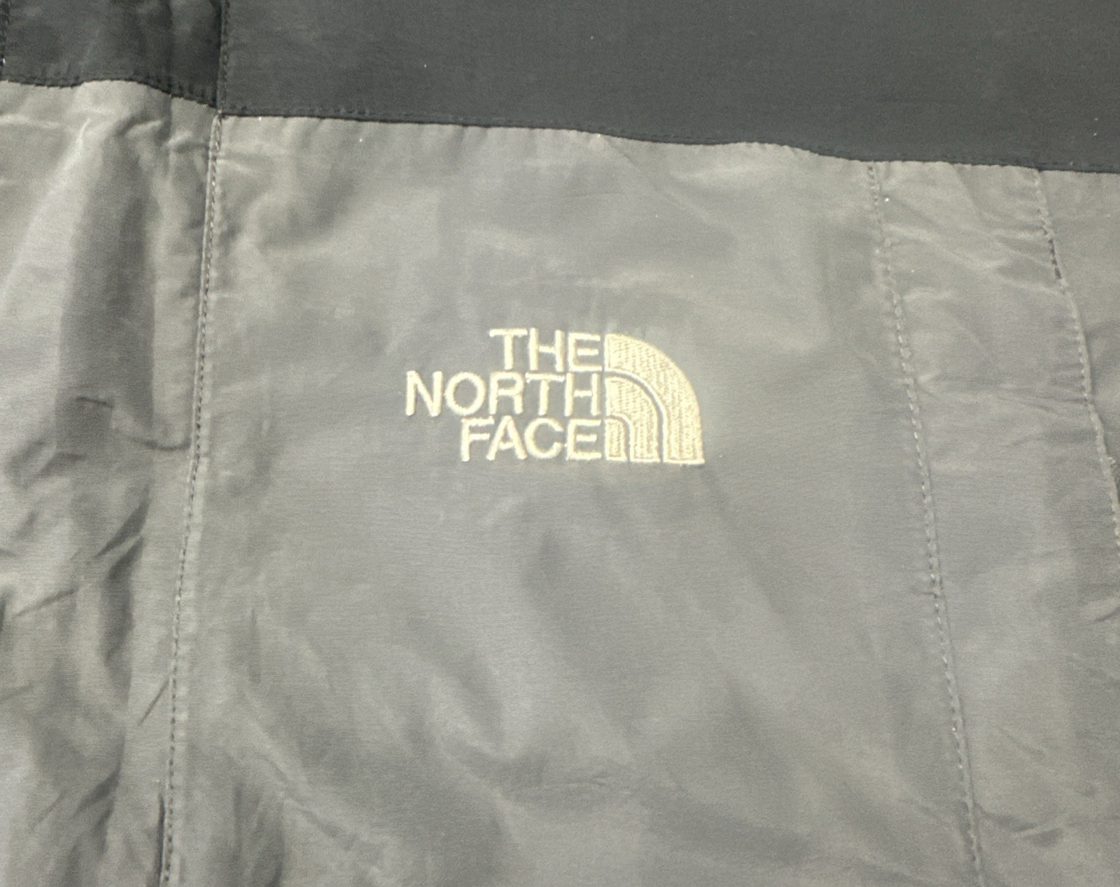 The North Face HyVent Mens Large Gray and Black Jacket Soft Shell Hooded Size L