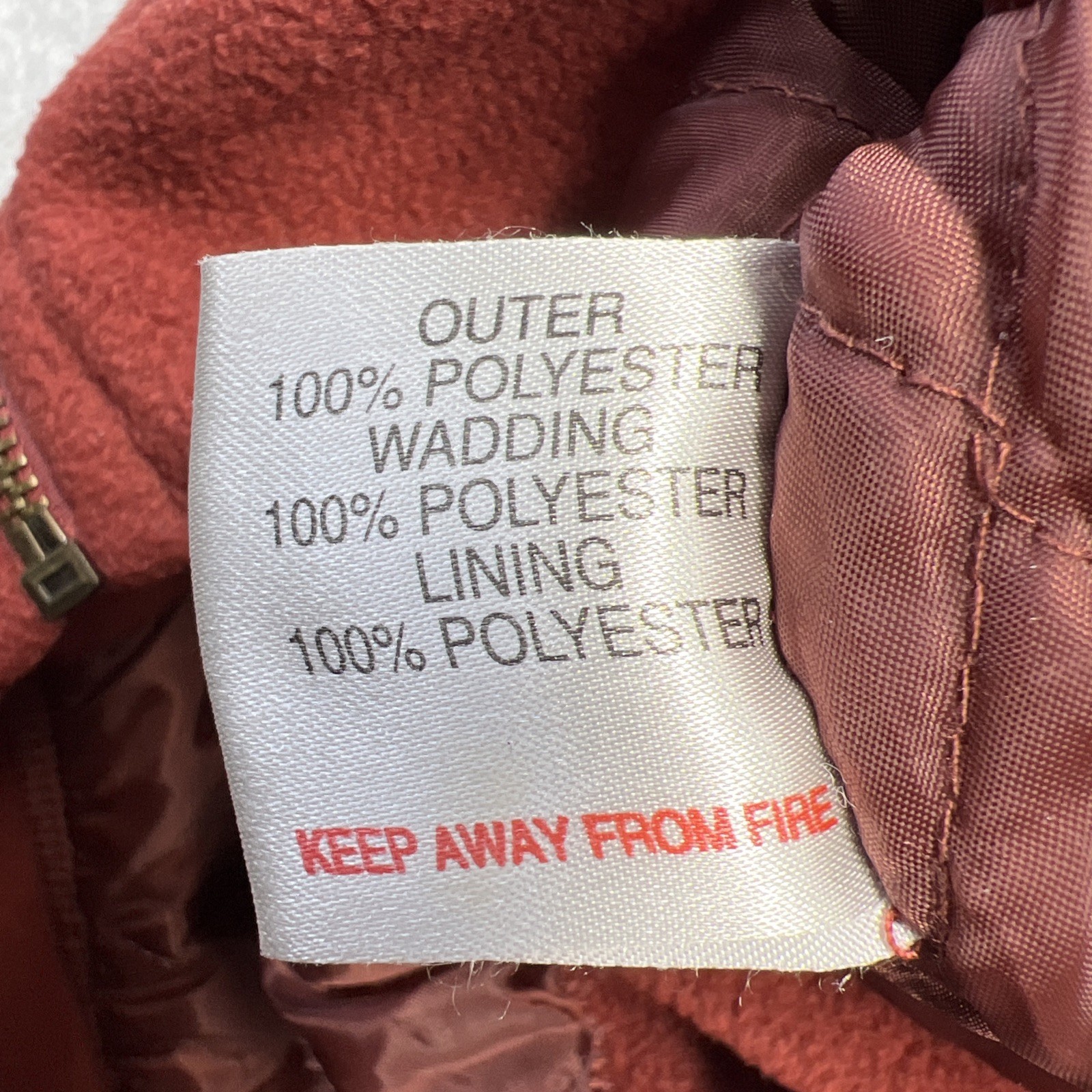 P.G. Field Vest Men XL Rust w/ Brown Trim Front Zip Lined Drawstring Bottom
