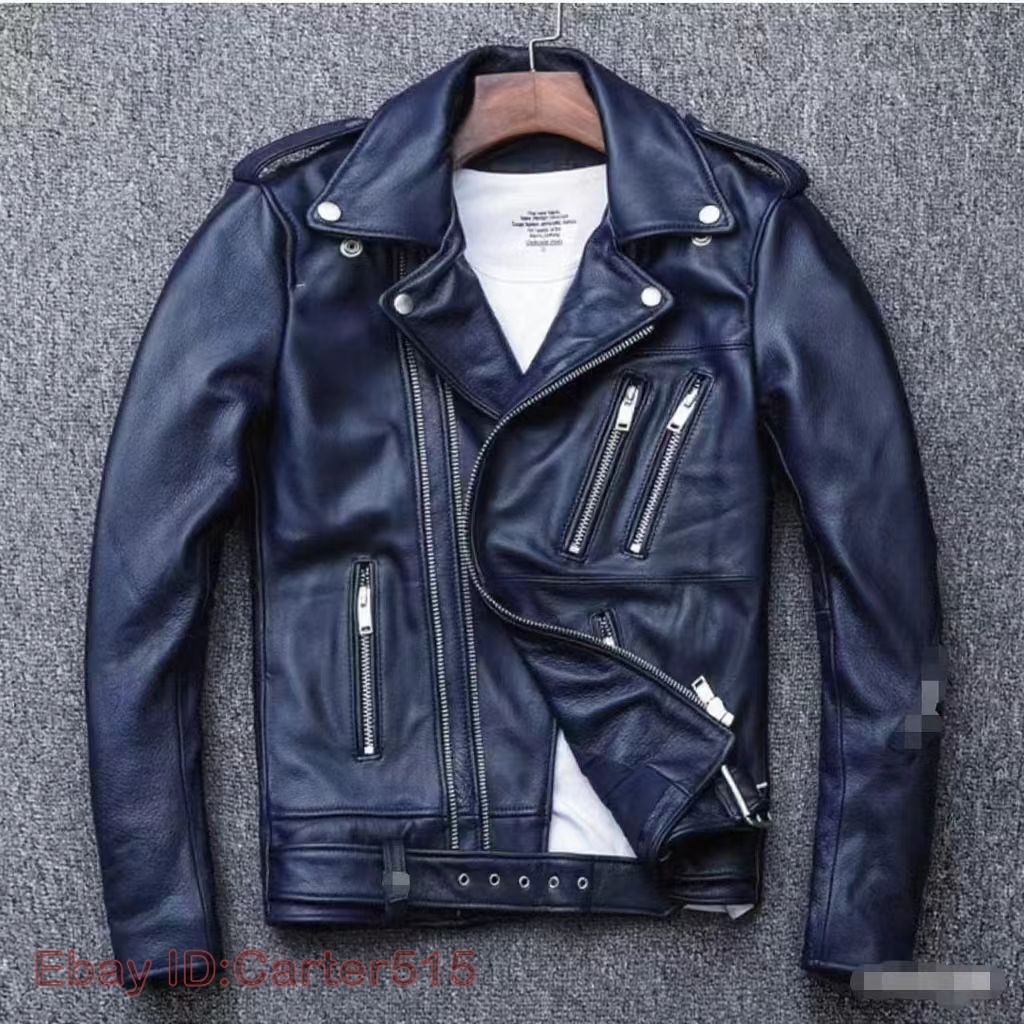 Men’s British Style Zipper Faux Leather Jacket Lapel Collar Buckle Coat Fashion