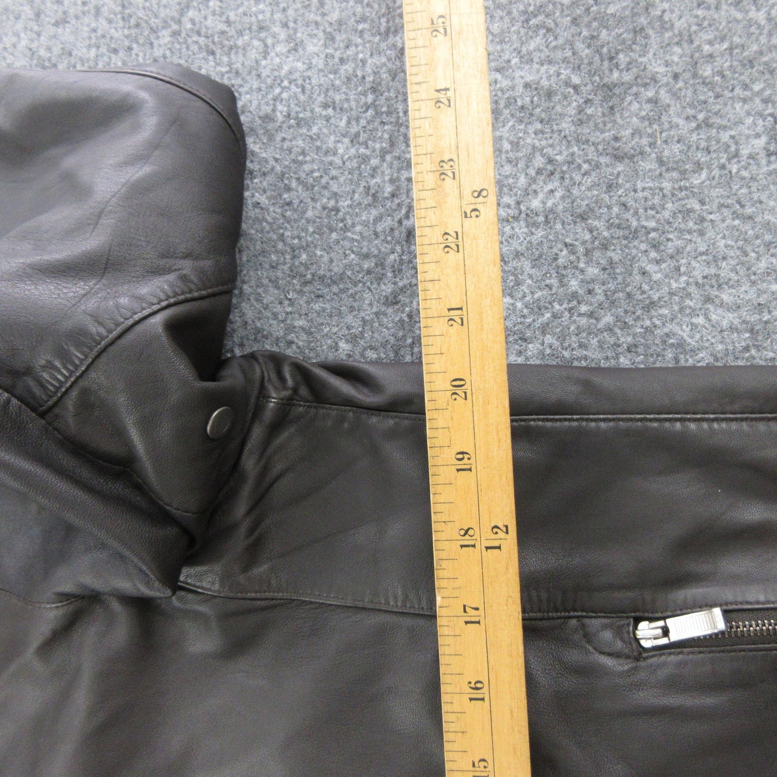 Zegna Sport Jacket Mens Large Brown Leather Biker Full Zip Stand Collar Moto
