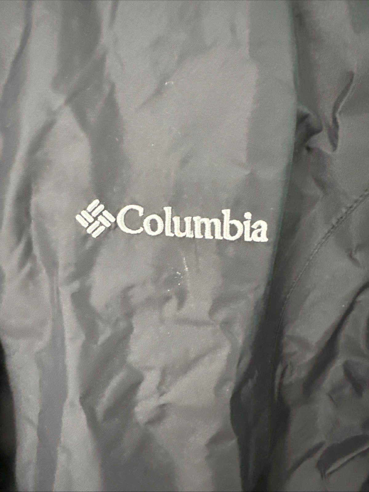 Columbia Omni-Tech Rain Jacket Mens Small Black Hooded Waterproof Shell Zip Up