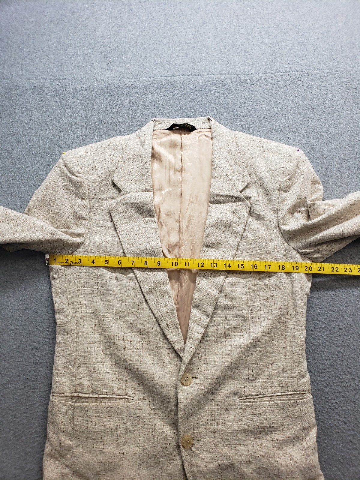 Hill & Archer Men Jacket 38R Gray Herringbone Two Button Pockets Formal Blazer