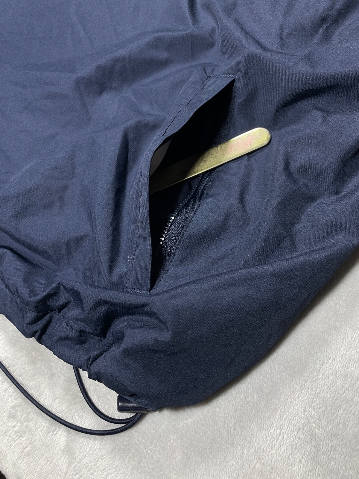 US Navy Champion Pullover Windbreaker Jacket Men XXL Blue V-Neck Embroidered