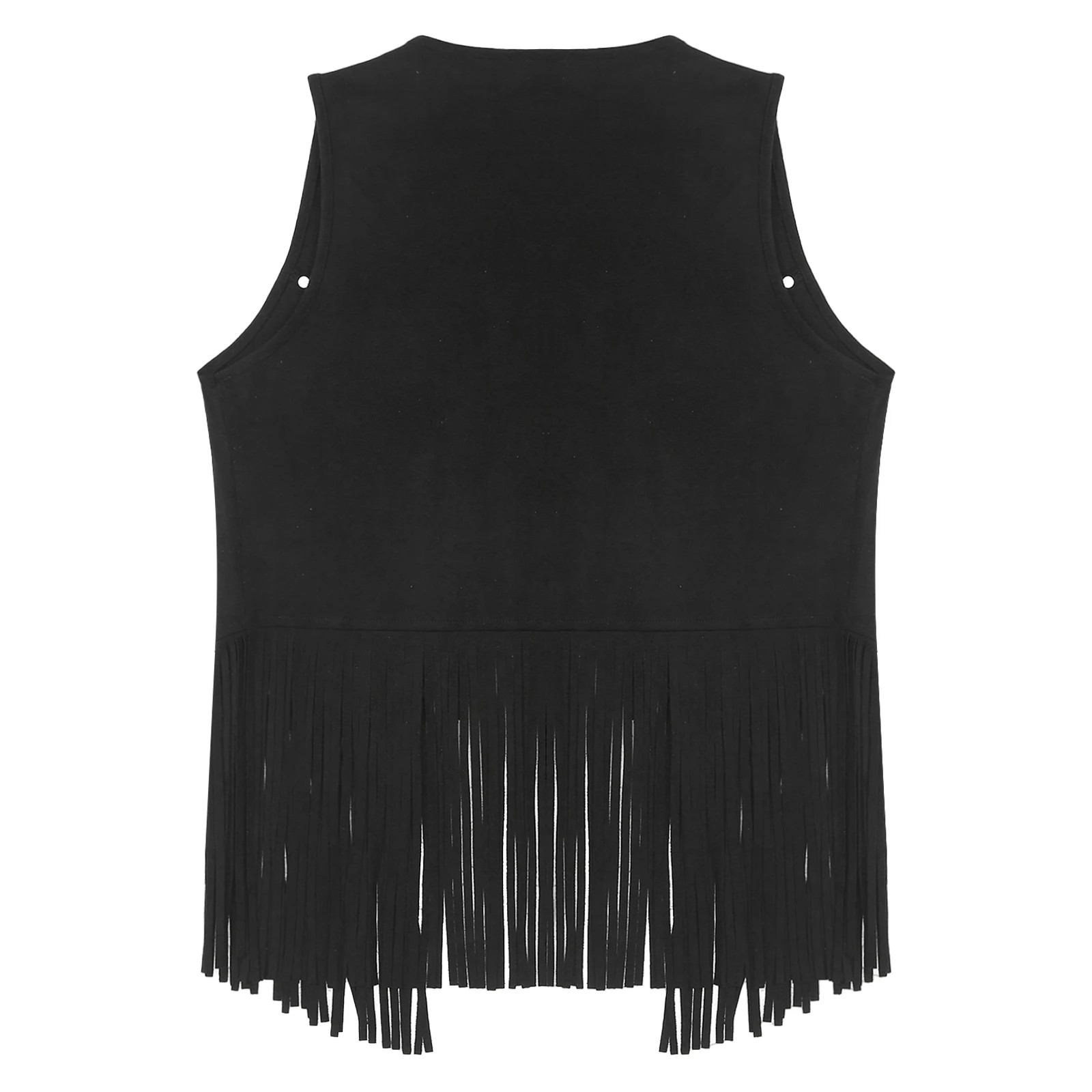 Mens Faux Suede Tassel Vest Western Cowboy Vest Fashion Rivets Fringe Waistcoat