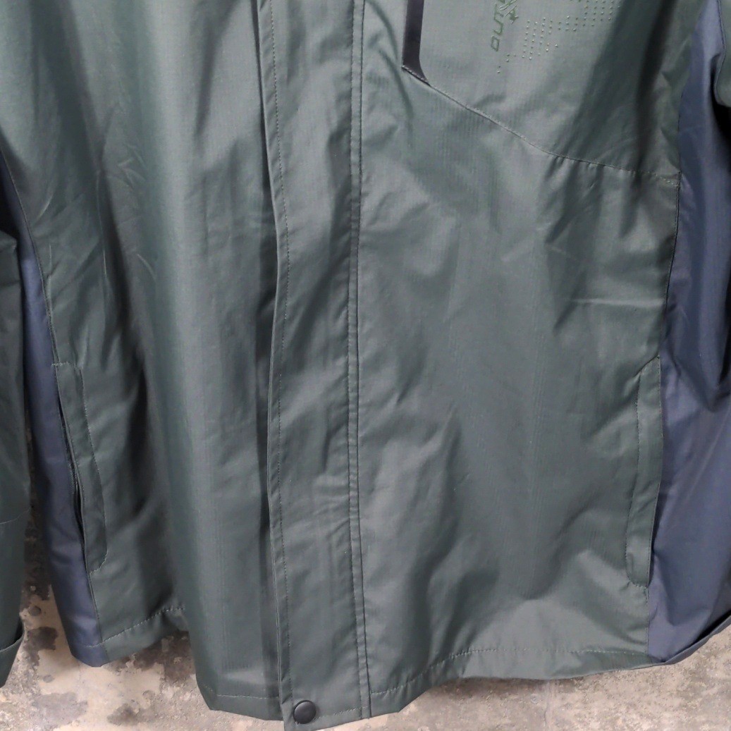 TEZO Outdoor Sport Rain Jacket Large Green Waterproof Hiking Windbreaker Hooded