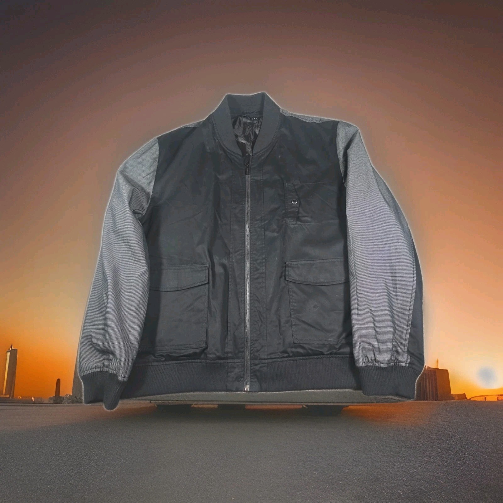 Sean John Mens 3XL Black/Grey Dry Clean Only Jacket