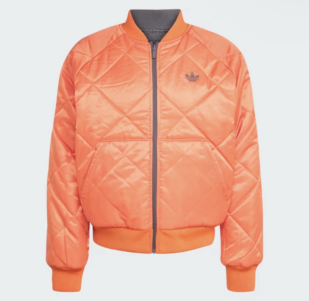 Adidas Originals Reversible Superstar Bomber Jacket Gray Orange Men’s M KR7618