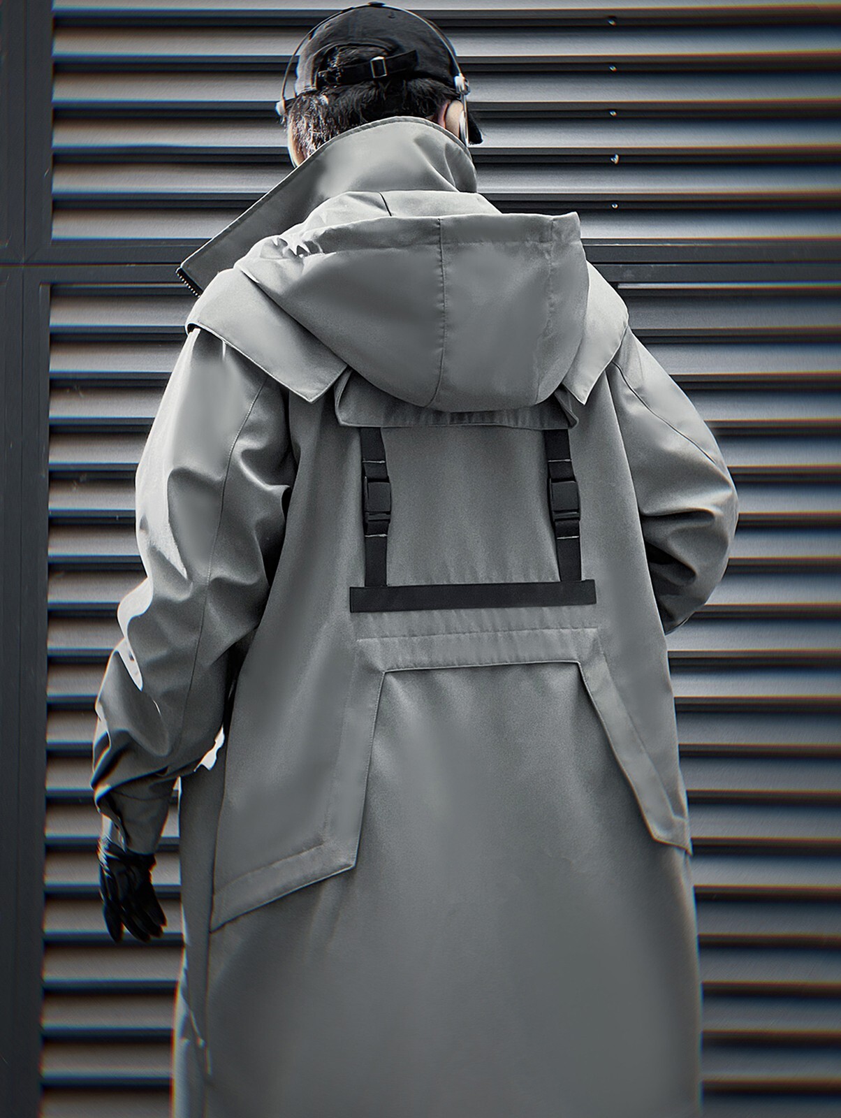 Niepce Japanese Urban Jacket with Hoodie Streetwear Casual Long Trench Coat