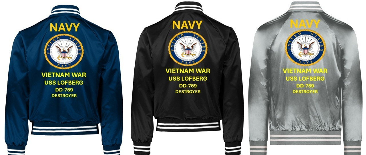 VIETNAM*USS STRONG DD-758 *SI*VINYL*SATIN JACKET*NAVY OFFICIAL LICENSE