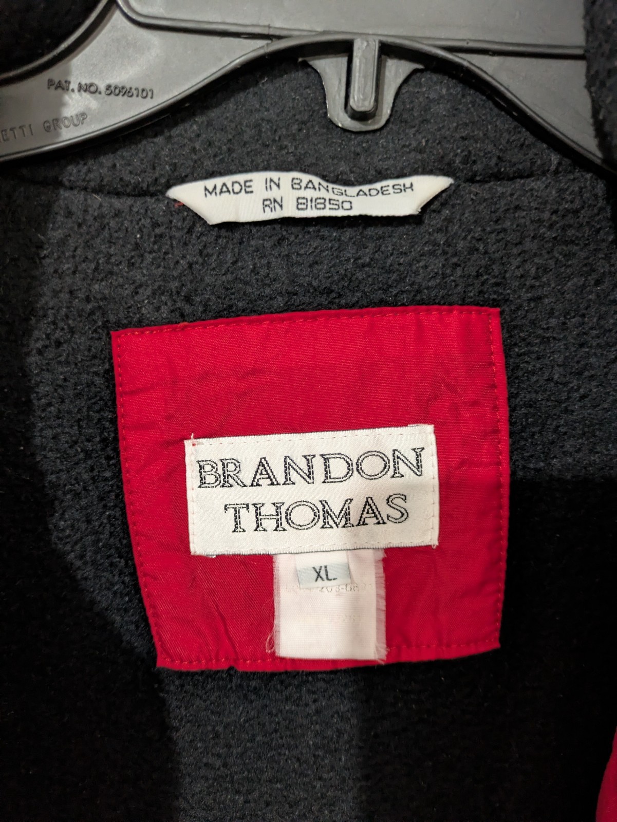 Brandon Thomas Men’s Red Insulated Overcoat Fleece Lined Stand-Up Zip XL