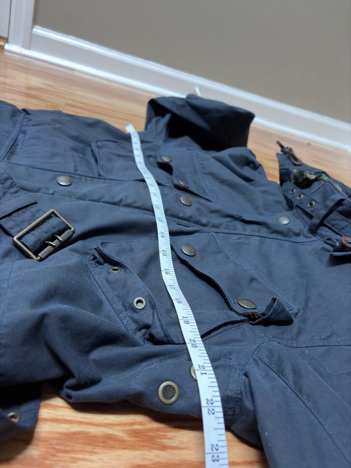 Polo Ralph Lauren British Millerain Waxed Jacket Belted Hood M NWT Game Pocket