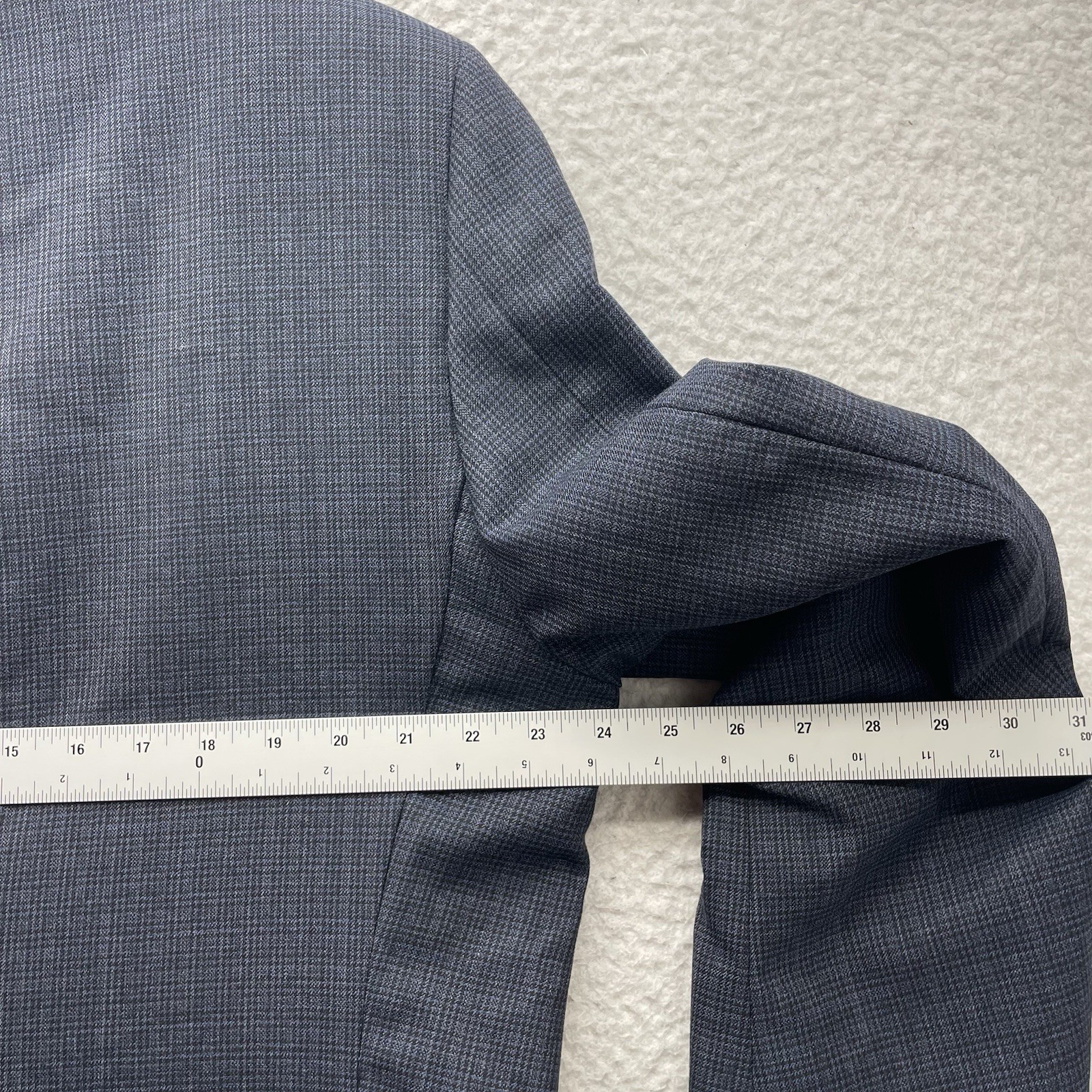 Peter Millar Blazer Mens 46R Wool Navy Blue Houndstooth Check Double Vent Canada