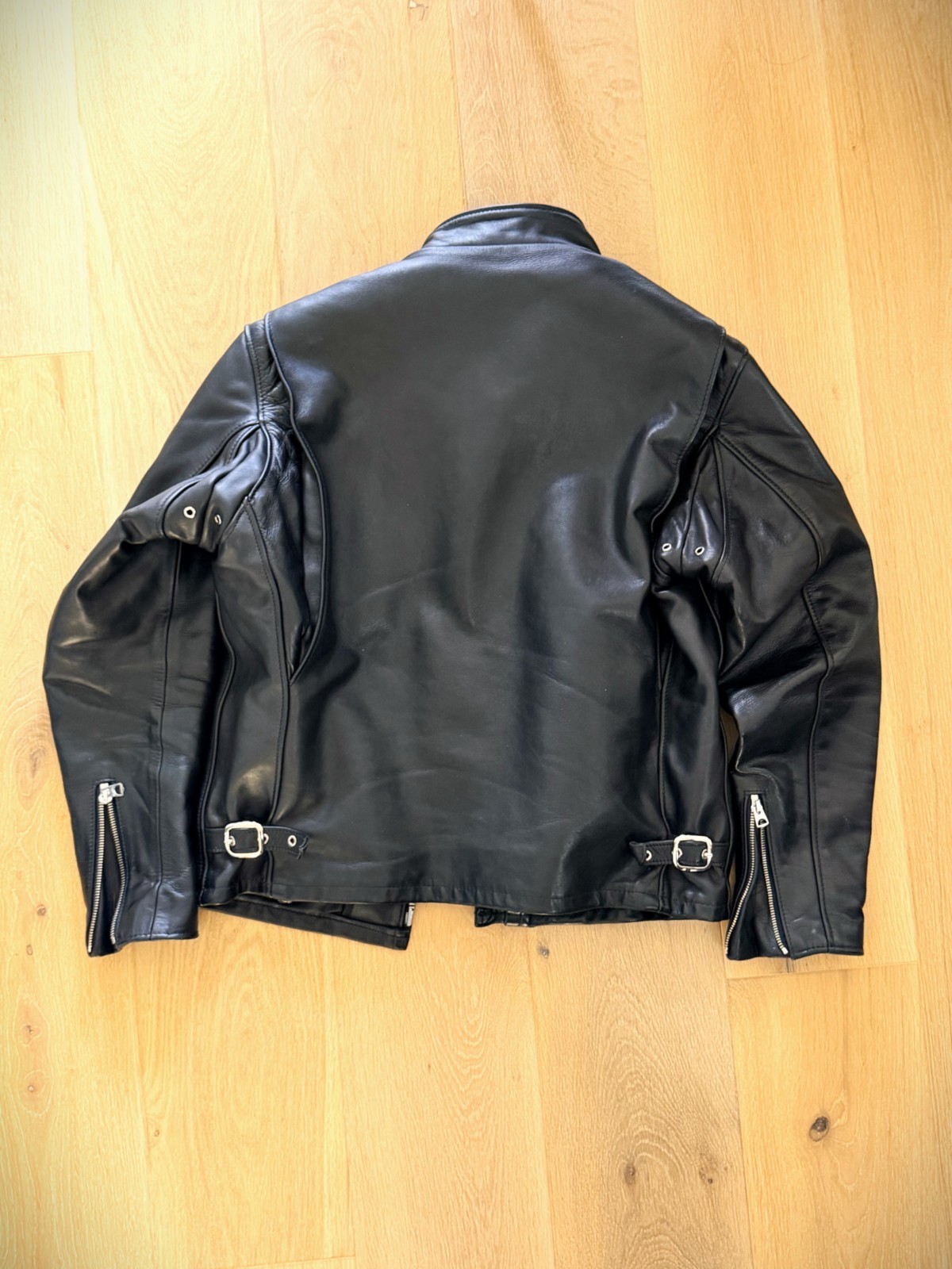 schott cafe racer leather jacket – in naked cowhide 141, sz 40 – removable liner