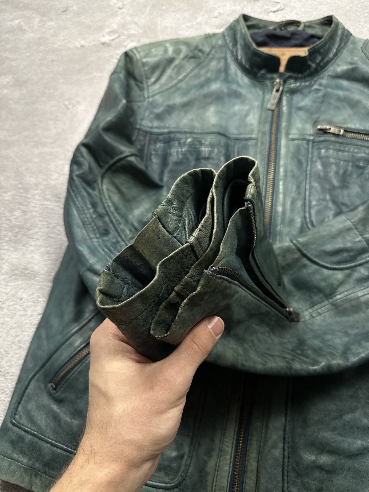 Vintage Diesel Rick Owens LGB Style Goosecraft Faded Leather Jacket Men’s Size L